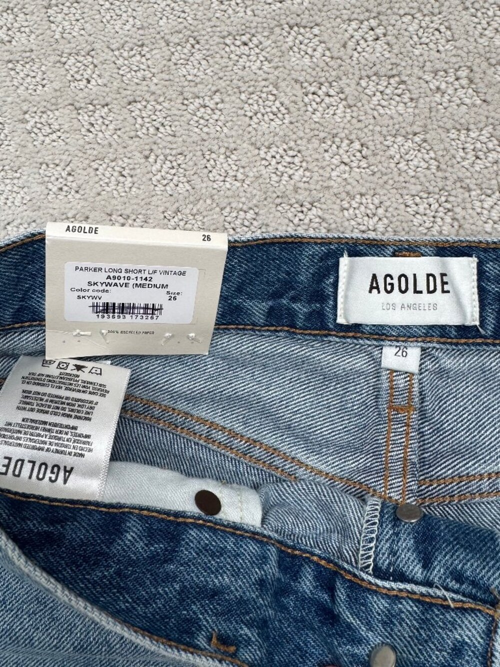 AGOLDE Parker Long Jean Shorts - Picture 2 of 4